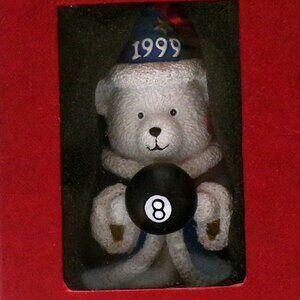 Vintage 1999 Daytons Hudson Santa Bear Ornament Wizard 8 Ball Boxed Eight Ball!!